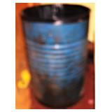 Big Blue Metal Barrel