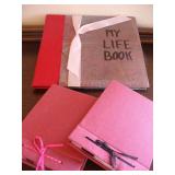 Homemade Red Lifebook & 2 Small Journals