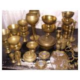 Over 30 Vtg Pieces of Etched India Brass