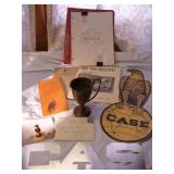 Case Memorabilia- Eagle Decal, Wrestling Trophy+