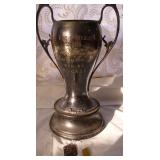 Antique 1910 RI Case Wrestling Silver Trophy & Pin