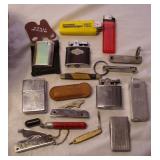 Vtg Lighters(Ronson) & 12kt Italian Pocket Knife