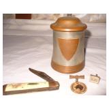 Vtg CASE Jack Knife, Trophy & Gun Club Pin