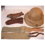 Vtg Safari Hat & Leather Straps
