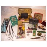 Vtg Sterling Pin Shoe, Sew Notions & Perro Shears