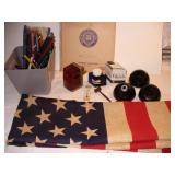 Vtg Boston Sharpener, Blue Ink Bott, US Flag +