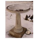 Cement Bird Bath & Bench