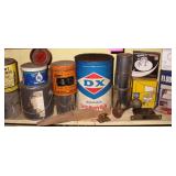 Vtg DX Oil Can, Canoe Glue, Soap Tin, Door Knob +