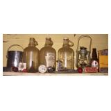 Vtg Heinz Cider Bottles, Lantern, Funnel, Counter+