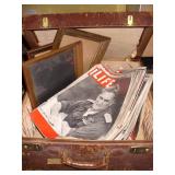 Old Worn Suitcase, Frames & Life Magazines