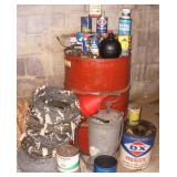 55 Gal Barrel, Barbwire, Oil Cans, Kerosine Torch