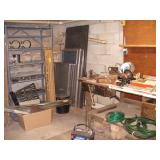 Primitive Tool Bench, Metal Shelf &contents/scrape