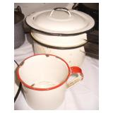 Vtg Enamelware & Spatterware Roasters