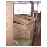 Vtg Metal Desk, Chair, File Cabinet & Coat Hanger