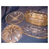 Vtg Veggie/ Fruit Glass Dishes & Relish Dish