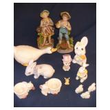 Bunny Easter & Homco Figurines, Salt Shaker & Goos