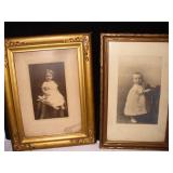2 Old Framed Child Photo