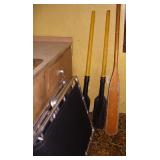 Folding metal cot & 3 Paddles-(1 is wooden)