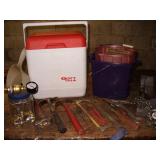 Stanley & Vtg. Hammers, Tools, Cooler & Buckets +