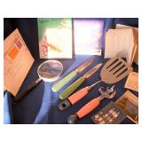 Retro Kitchen Utensils Magnify Glass, Stamps