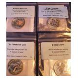 4 Painted Coins- Half dollars