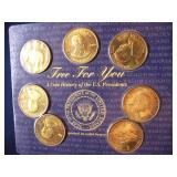 Solid Brass Coin History of US Presidents