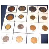 15 Foreign Coins-Denmark, India & more