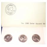 Set of 3 1980 Dollar Souvenir Coins