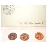 1980 Dollar souvenir Set of 3 Coins