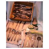 Vtg Kitchen wares, Brass Bell, Bakelite Knives