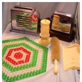 Vtg Toasters, Fuller Brush & Pan, Celluloid Light