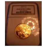 2000 US $1 Gold Plated Graded Coin