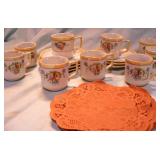 7 Mini Saucers & 9 Cups- Occupied Japan