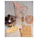 Vtg Ice Bucket, Shell Vase, Casper, Elephant Bowl