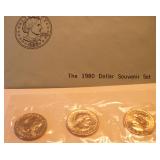 1980 Dollar Souvenir Set of 3 Coins