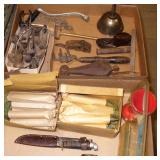 Vtg Oil Can, Knife, Tack Pullers, Leather Tools+