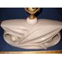 Vtg Art Deco Gray Ceramic Table Lamp