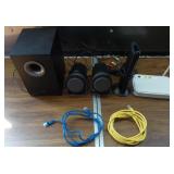 Various Speakers, Net Gear Router and Wires