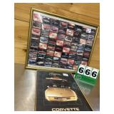 2 Vintage Corvette Posters in Frame