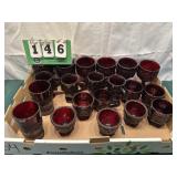 Avon Cape Cod-Red Assorted Glass Goblets