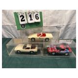 (3) Assorted PROMO Corvette Cars In Cases Lot 21