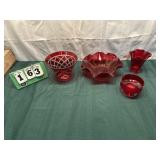 Assorted Red Table Glass