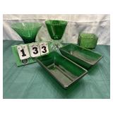 Green Glass Candy Dishes