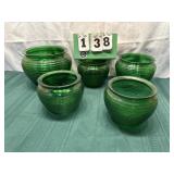 Green Vintage Glass Planters