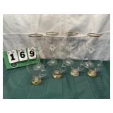 MCM Gold Ribbed Glass Wear