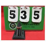 Vintage Turquoise & Silver Band Ring Size 7.5