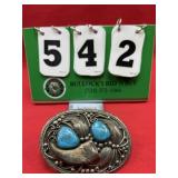 Leonard Maloney Navajo Sterling Belt Buckle