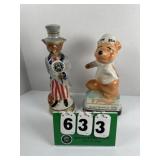 Jim Beam Decanter Lot 21  Wolf Uncle Same