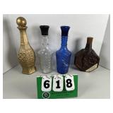 Jim Beam Decanter Lot 6 Sunburst Crystal