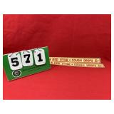 (2) Antique Red Star Cough Drops 5 Cents Sign